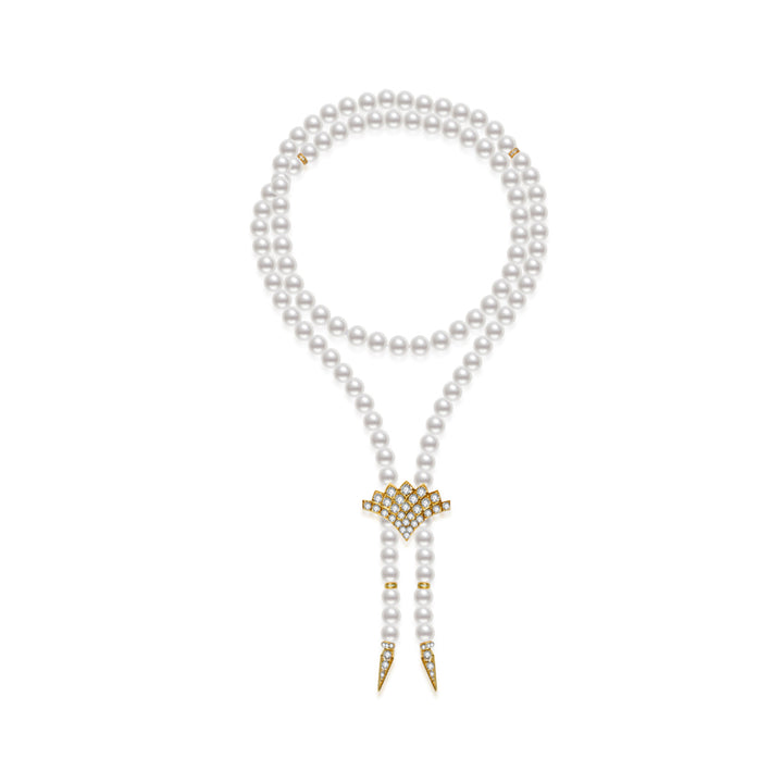 Freshwater Pearl Necklace WN00796 | WATERFALL - PEARLY LUSTRE