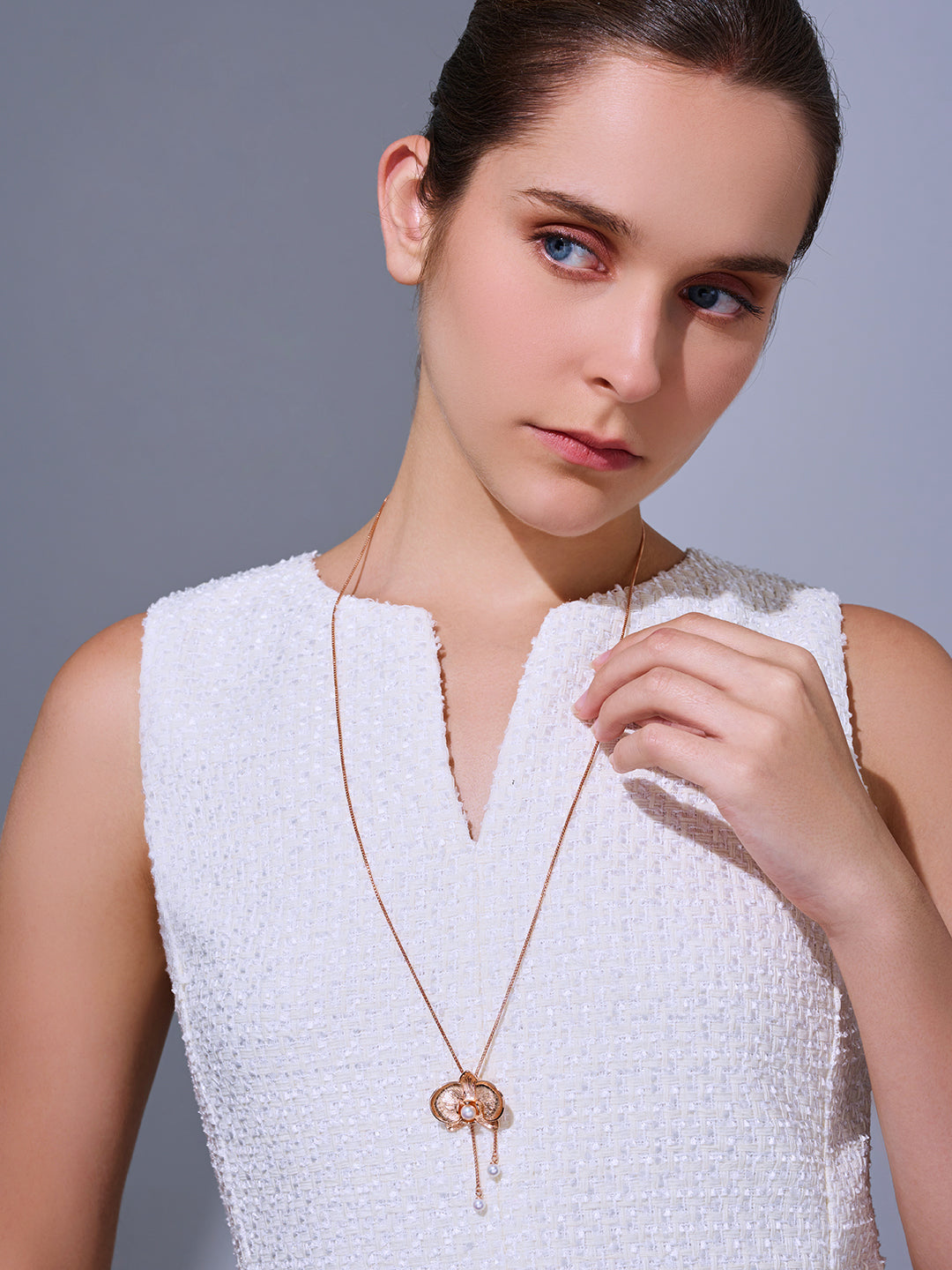 Collar de perlas de agua dulce de primera calidad WN00803 | ORCHID