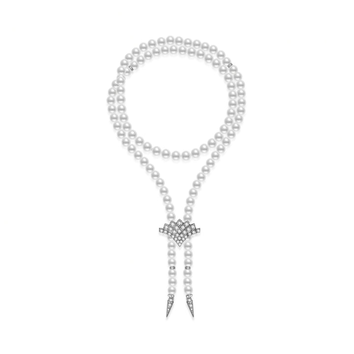 Freshwater Pearl Necklace WN00804 | WATERFALL - PEARLY LUSTRE