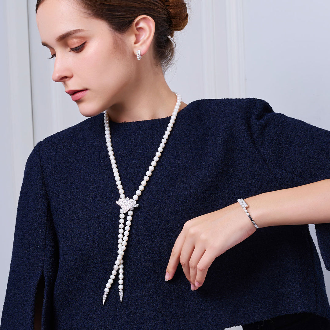 Collar de perlas de agua dulce WN00804 | CASCADA