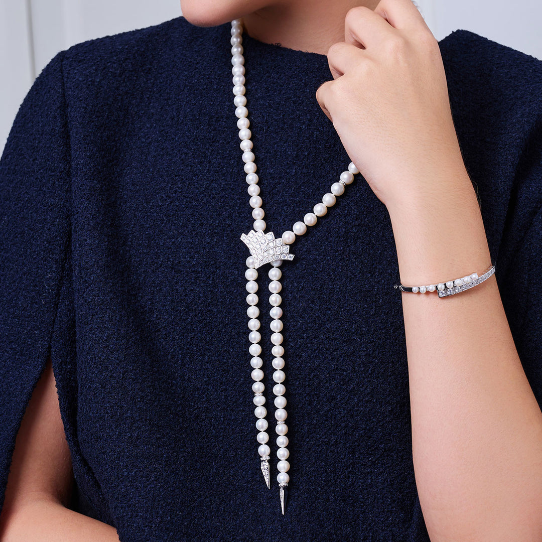 Collar de perlas de agua dulce WN00804 | CASCADA