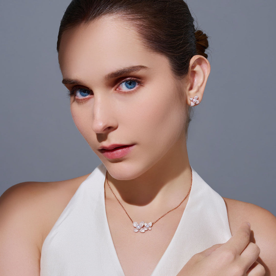 Collana di Perle d'Acqua Dolce di Alta Qualità WN00805 | BLOOM