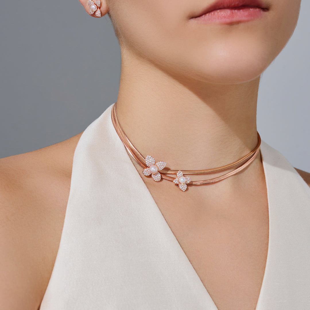 Collar de perlas de agua dulce de primera calidad WN00810 | BLOOM
