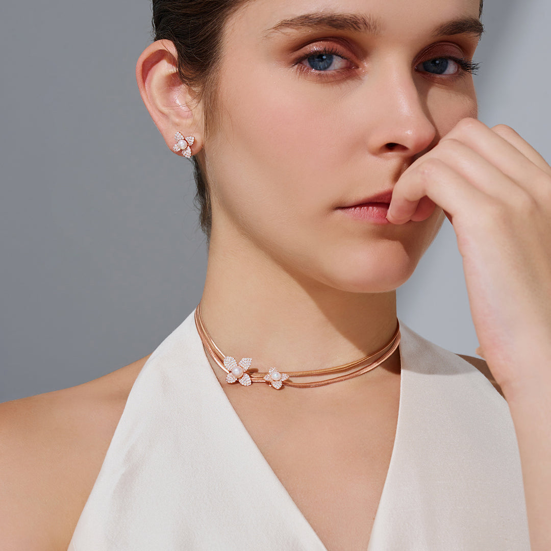 Collar de perlas de agua dulce de primera calidad WN00810 | BLOOM
