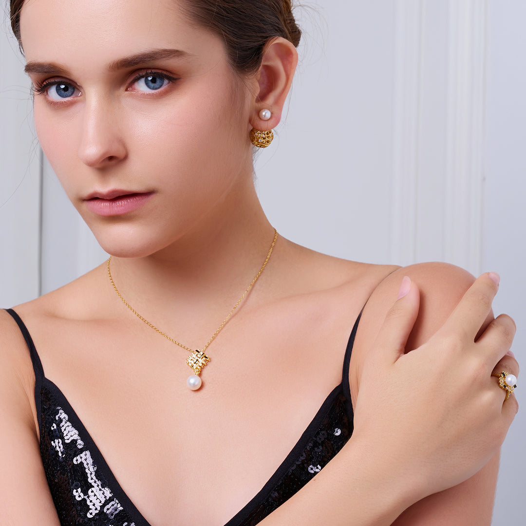 عقد لؤلؤ مياه عذبة عالي الجودة WN00814 | TWEED