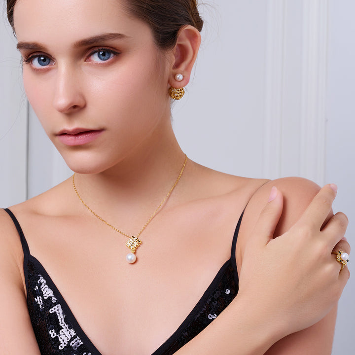 عقد لؤلؤ مياه عذبة عالي الجودة WN00814 | TWEED