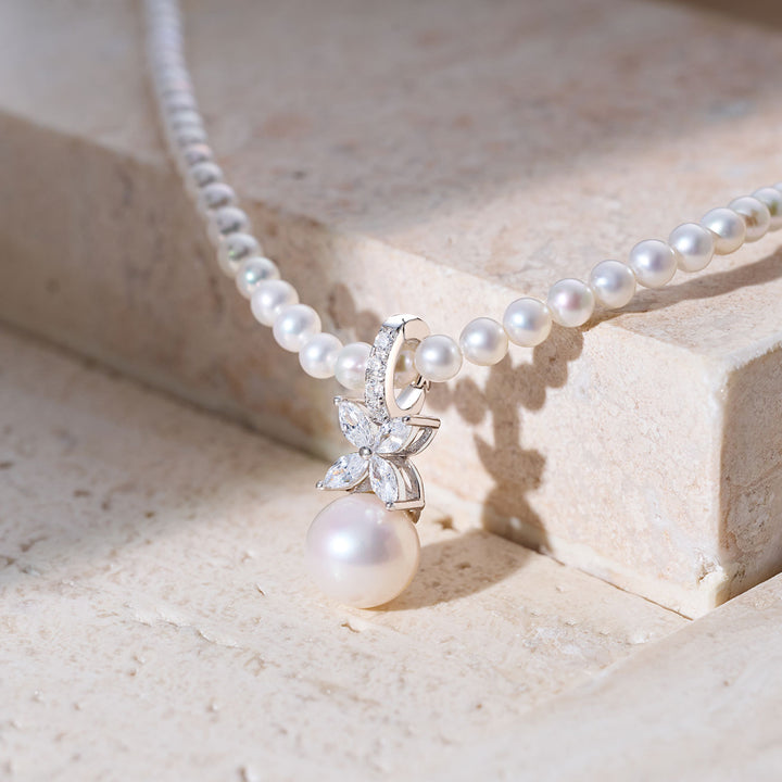Top Glanz Süßwasserperlen Halskette WN00821 | EVERLEAF