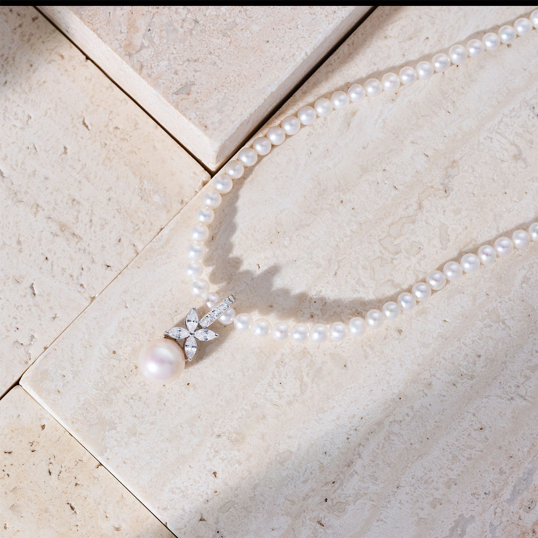 Top Glanz Süßwasserperlen Halskette WN00821 | EVERLEAF