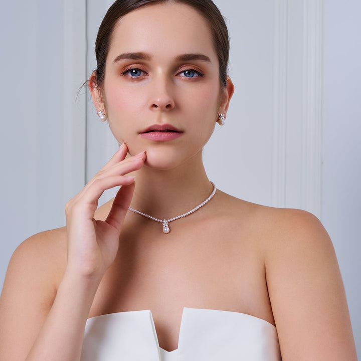 最高級淡水パールネックレス＆イヤリングセット WS00111 | エバーリーフ