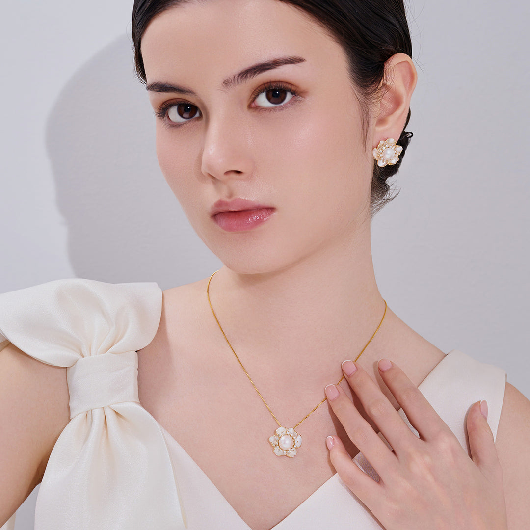 Collar de perlas de agua dulce de primera calidad WN00825 | ORCHID