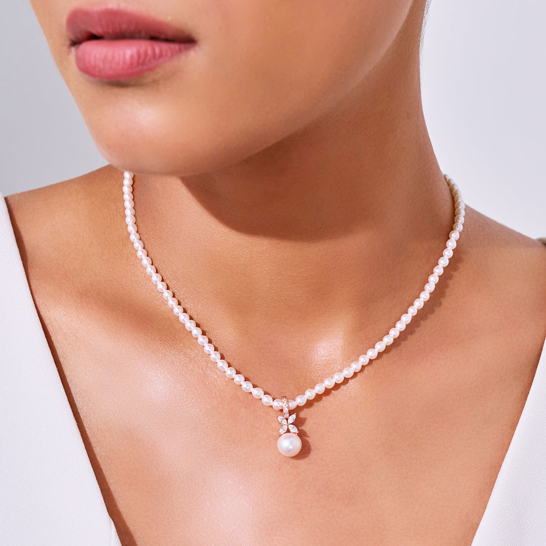 Collier de perles d'eau douce de qualité supérieure WN00827 | EVERLEAF