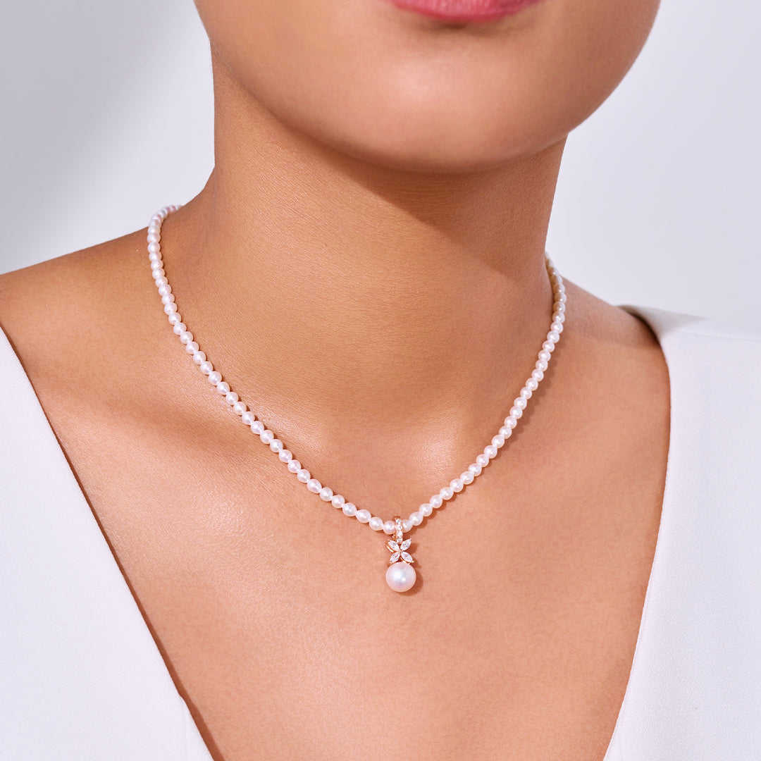 Collier de perles d'eau douce de qualité supérieure WN00827 | EVERLEAF