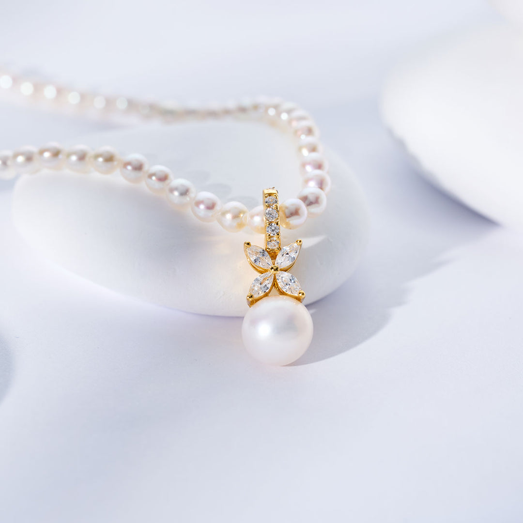 عقد لؤلؤ مائي عذب عالي الجودة WN00828 | EVERLEAF