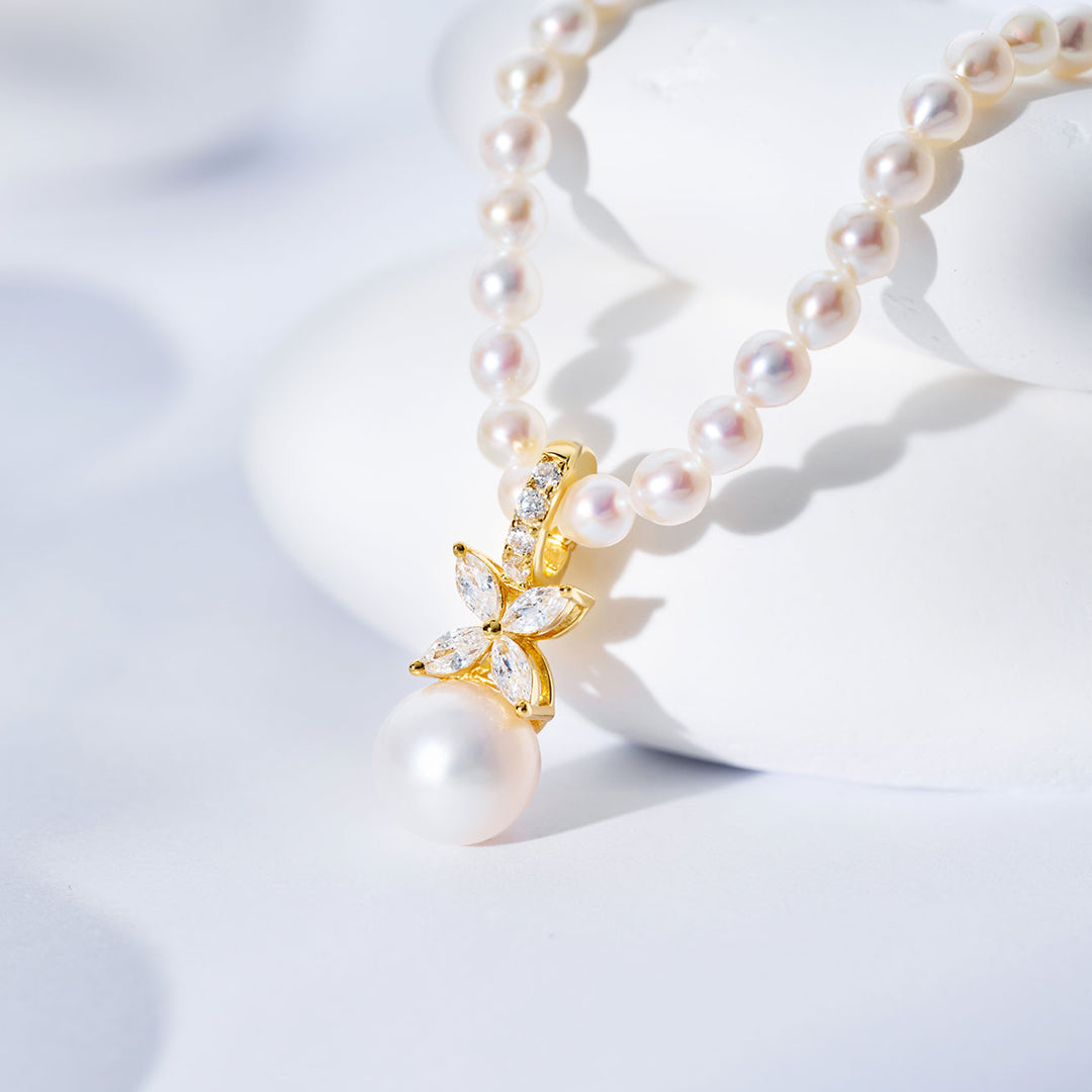 عقد لؤلؤ مائي عذب عالي الجودة WN00828 | EVERLEAF