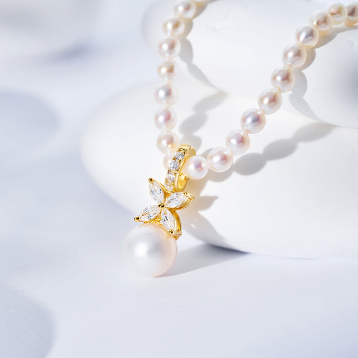 عقد لؤلؤ مائي عذب عالي الجودة WN00828 | EVERLEAF