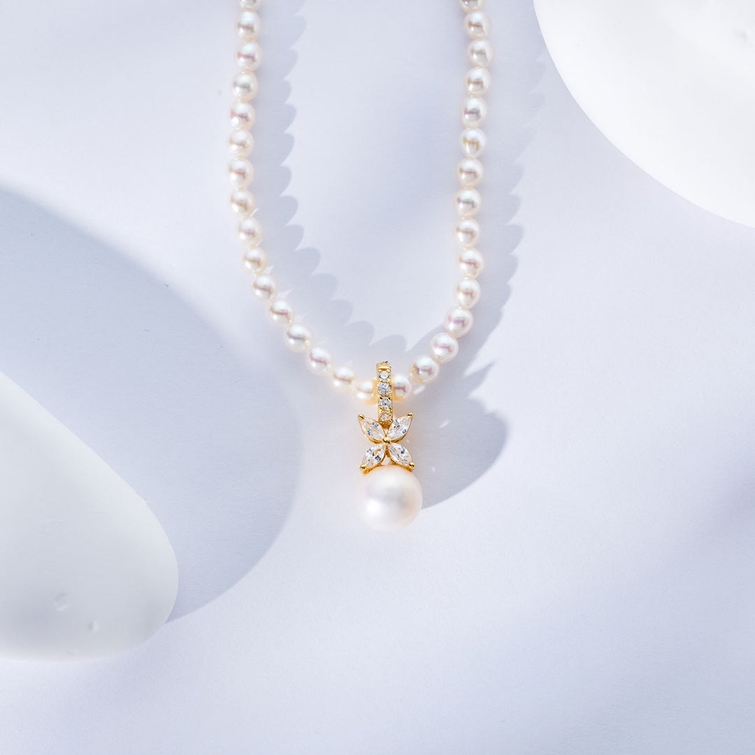 عقد لؤلؤ مائي عذب عالي الجودة WN00828 | EVERLEAF