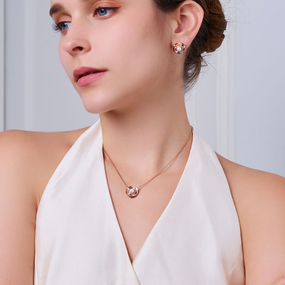 Rantai Leher Mutiara Air Tawar Gred Atas WN00829 | ROSE