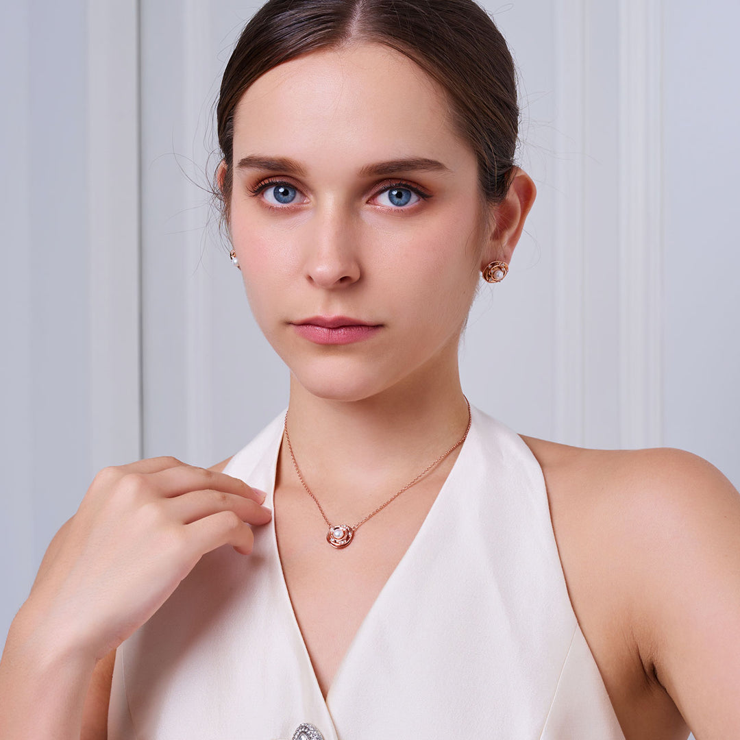 Rantai Leher Mutiara Air Tawar Gred Atas WN00829 | ROSE