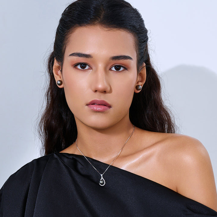 Rantai Leher Mutiara Tahiti Elegan WN00832