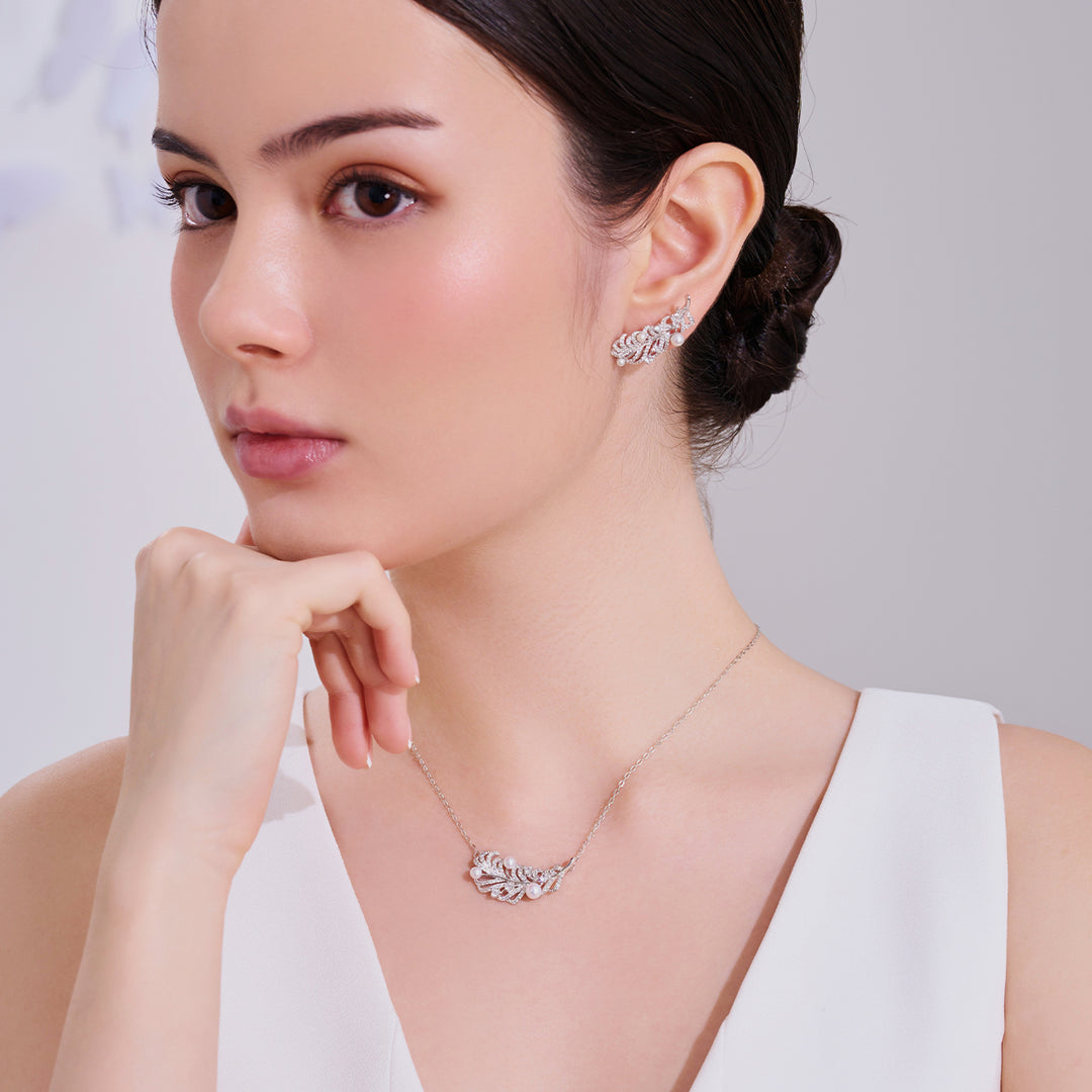 Collar de perlas de agua dulce de primera calidad WN00836 | FEATHER