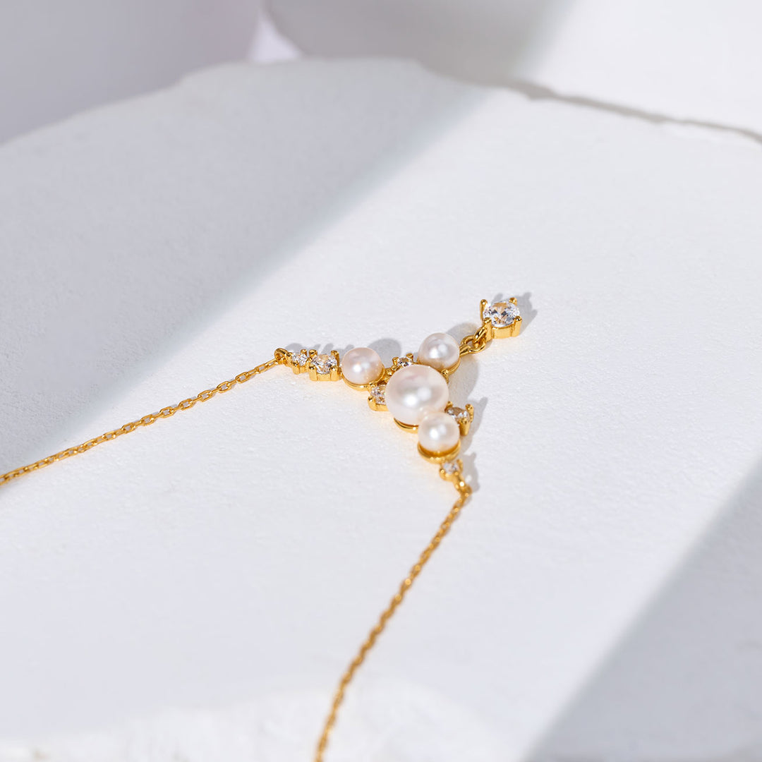 Collier de perles d'eau douce de qualité supérieure WN00845 | STARRY