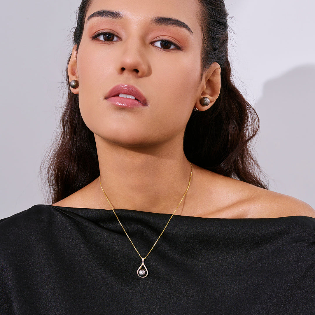 عقد لؤلؤ تاهيتي أنيق WN00847