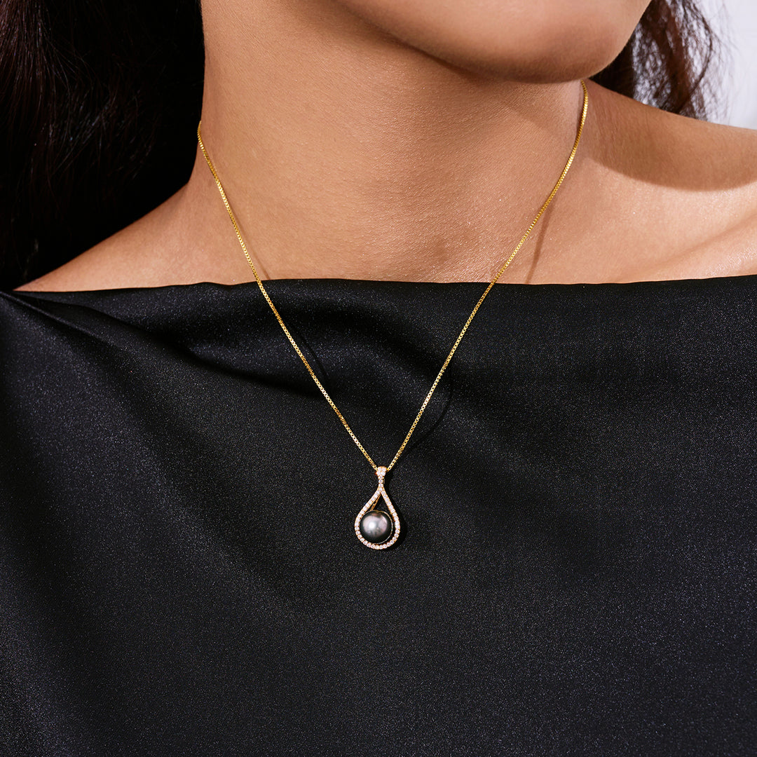 عقد لؤلؤ تاهيتي أنيق WN00847