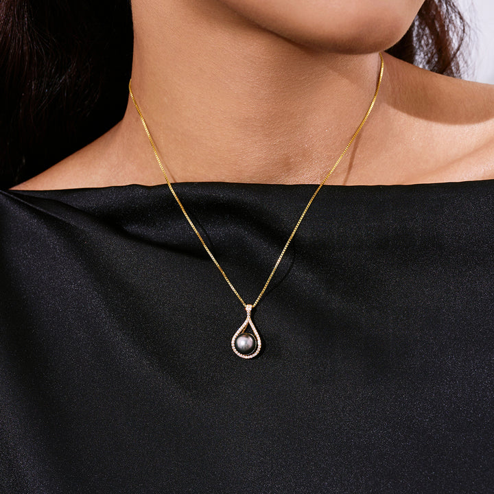 عقد لؤلؤ تاهيتي أنيق WN00847