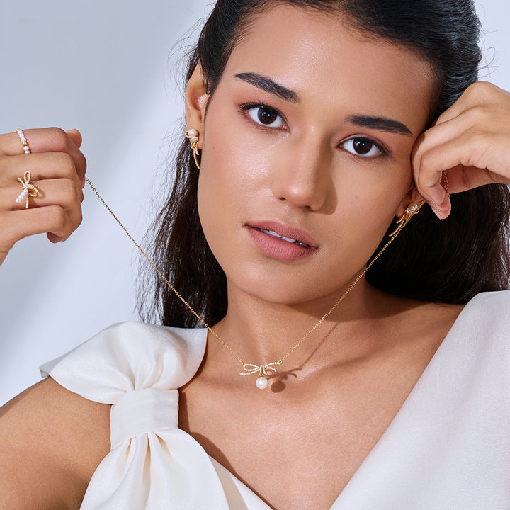 عقد لؤلؤ ماء عذب WN00852 | RIBBON