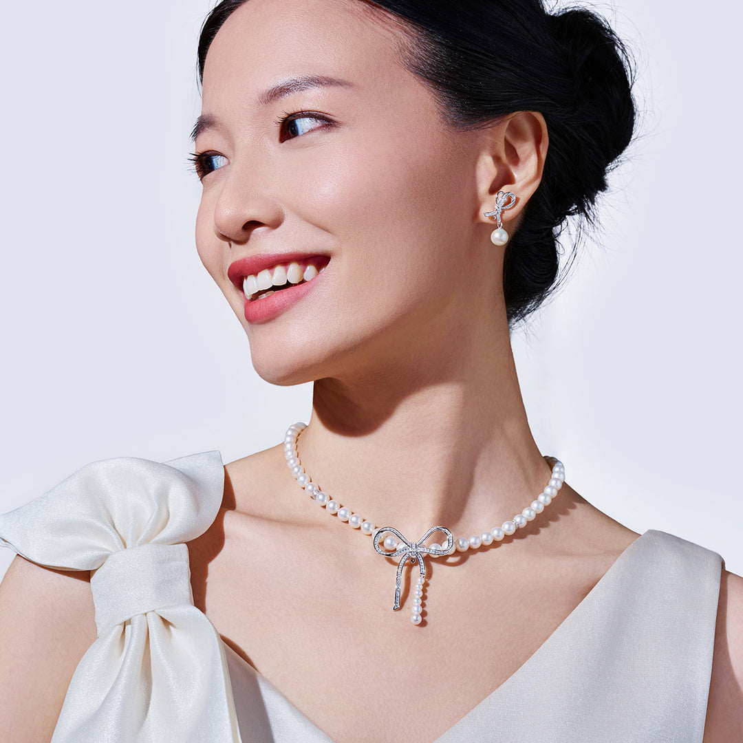 Rantai Leher Mutiara Air Tawar Gred Atas WN00853 | RIBBON