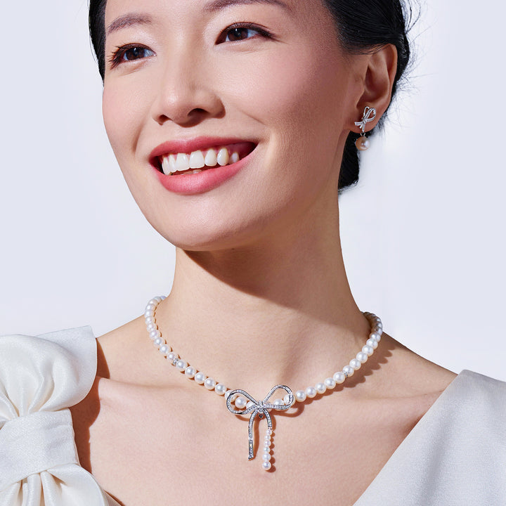 Rantai Leher Mutiara Air Tawar Gred Atas WN00853 | RIBBON