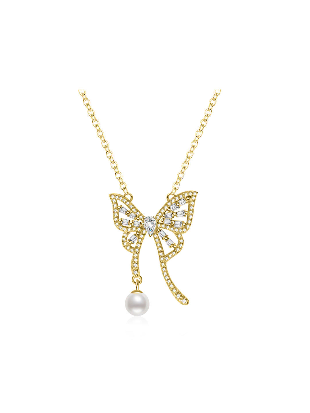 Collar de perlas de agua dulce WN00854 | BUTTERFLY
