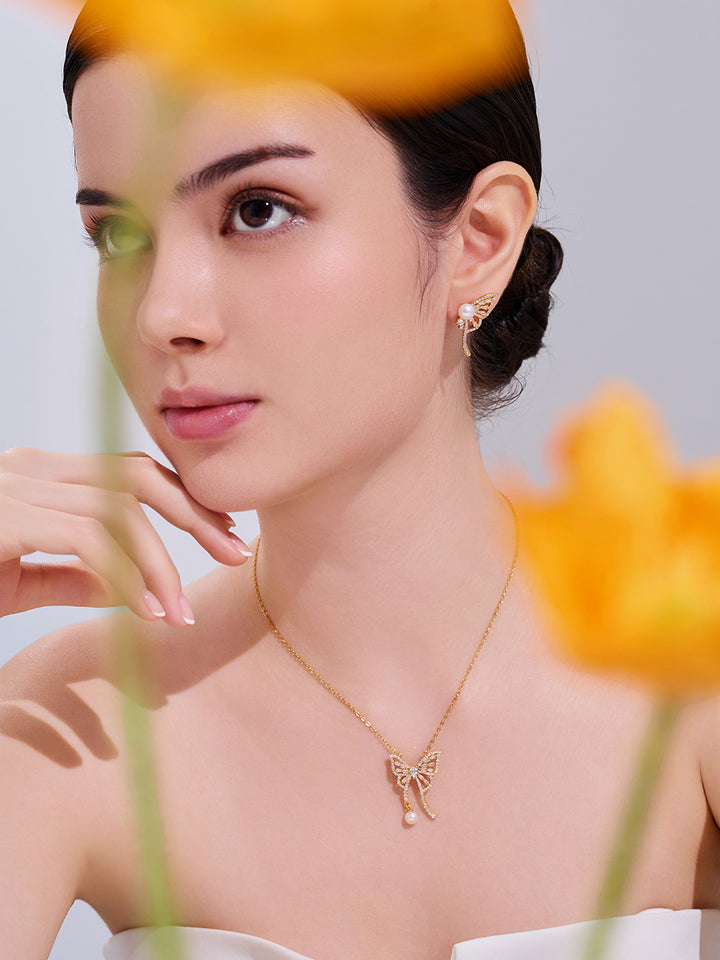 Collana di perle d'acqua dolce WN00854 | BUTTERFLY