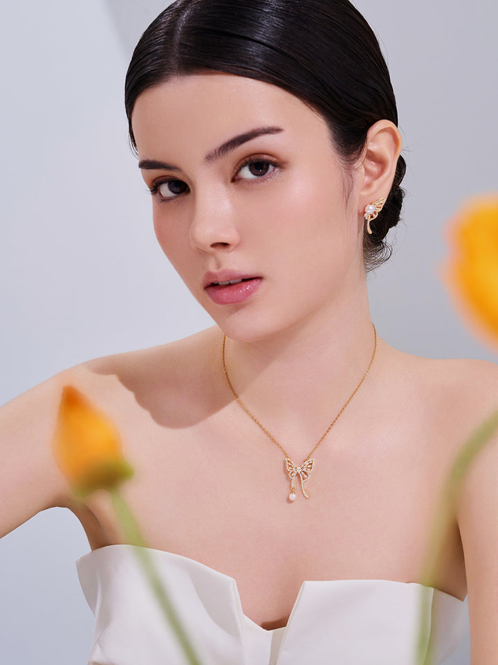 Collana di perle d'acqua dolce WN00854 | BUTTERFLY