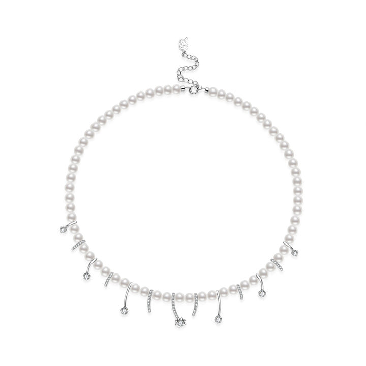 Collana di perle d'acqua dolce bianche WN00856 | CELESTE