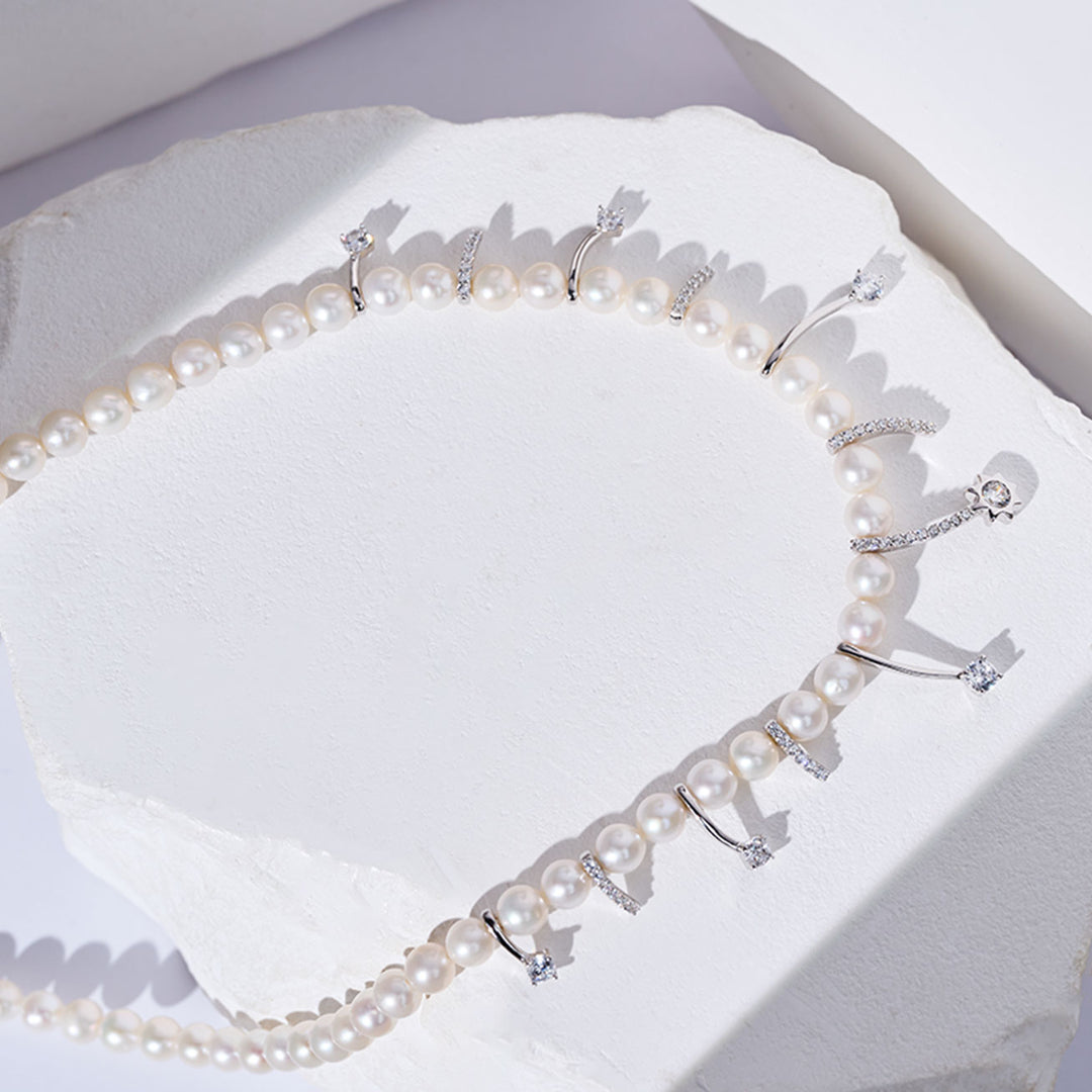 화이트 민물 진주 목걸이 WN00856 | CELESTE