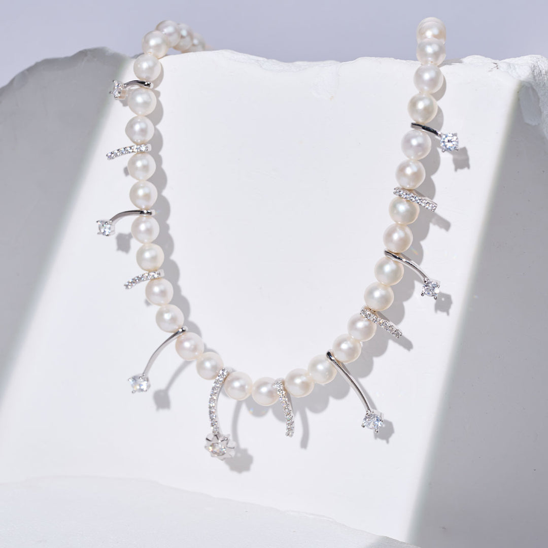 화이트 민물 진주 목걸이 WN00856 | CELESTE