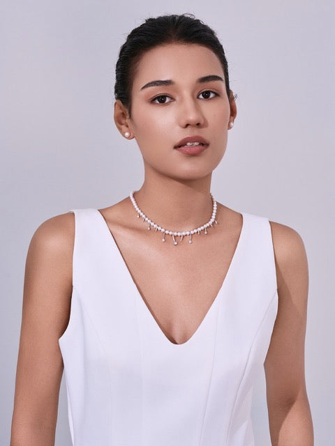 White Freshwater Pearl Necklace WN00856 | CELESTE