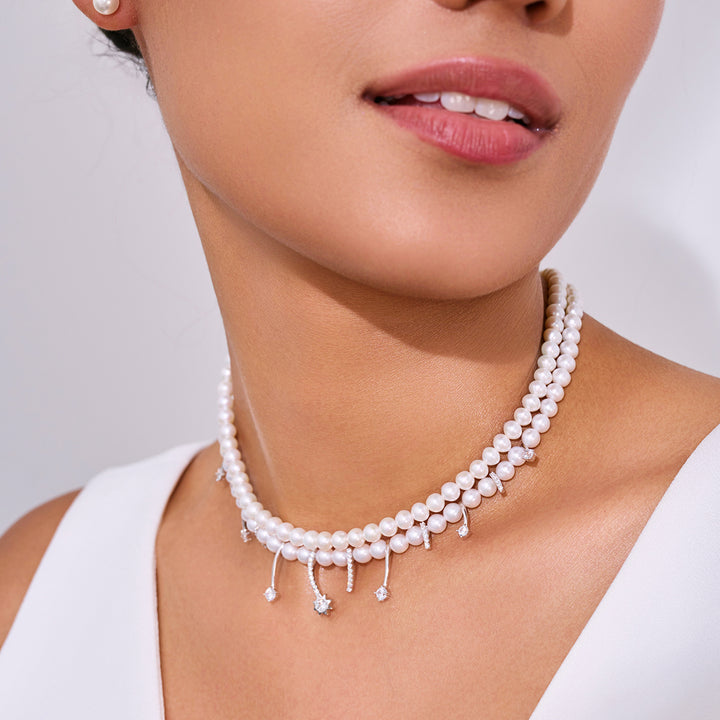 ホワイト淡水パールネックレス WN00856 | CELESTE