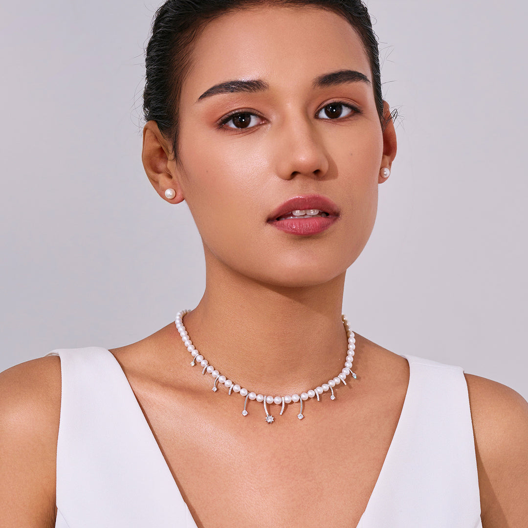 ホワイト淡水パールネックレス WN00856 | CELESTE