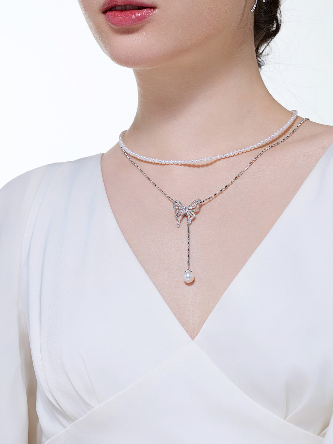Top Grade Freshwater Pearl Necklace WN00859 | BUTTERFLY