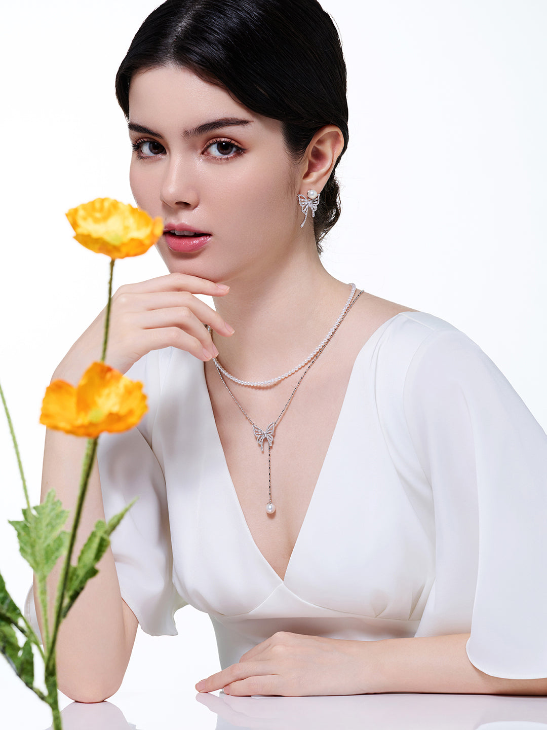 Top Grade Freshwater Pearl Necklace WN00859 | BUTTERFLY