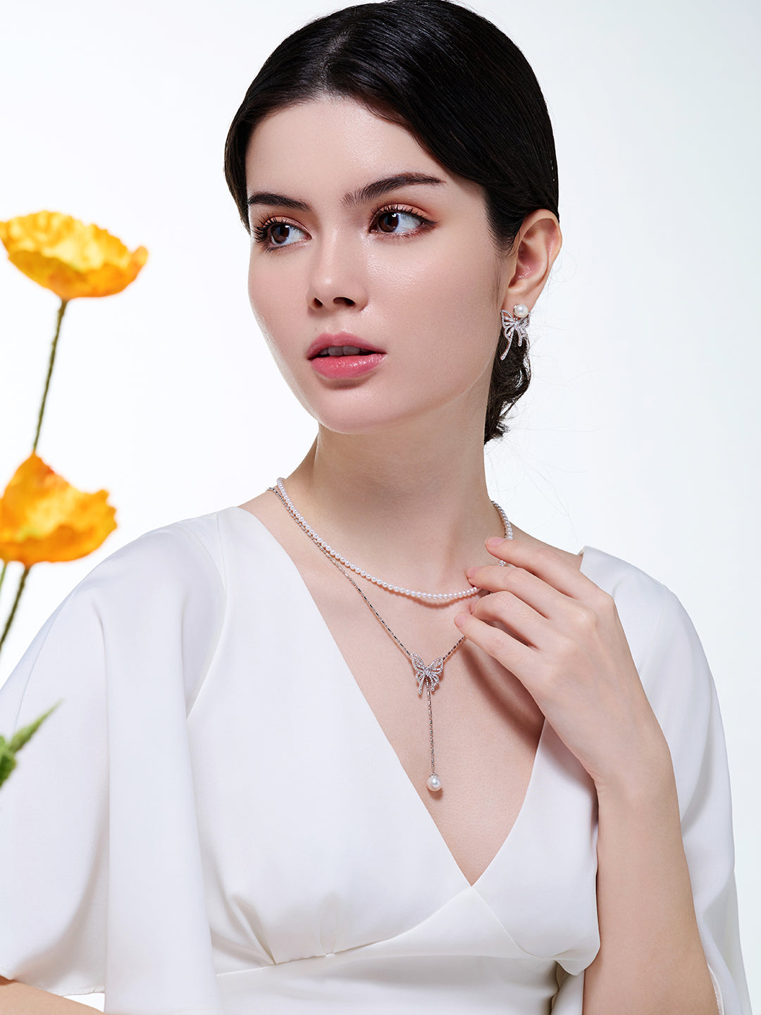 Top Grade Freshwater Pearl Necklace WN00859 | BUTTERFLY
