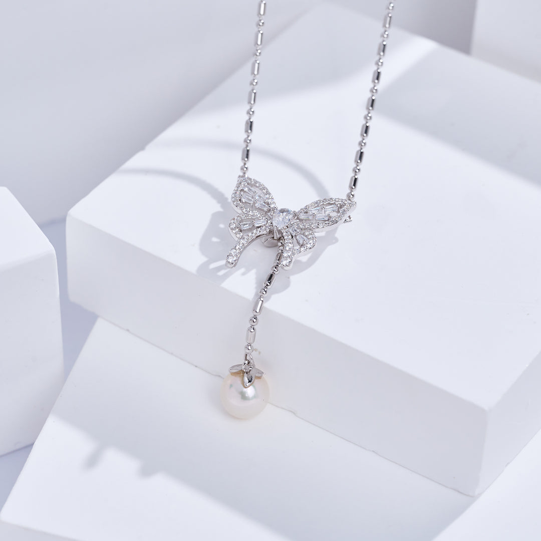 Collana di Perle d'Acqua Dolce di Prima Qualità WN00859 | BUTTERFLY