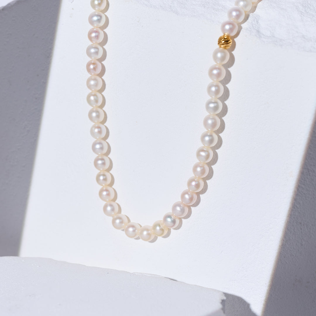 Rantai Leher Mutiara Air Tawar Top Lustre WN00862