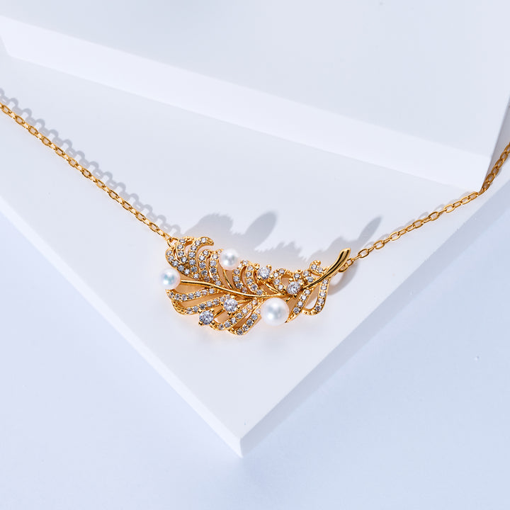 Collier élégant en perles d'eau douce WN00864 | FEATHER