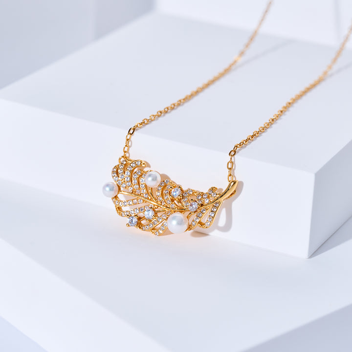 Collier élégant en perles d'eau douce WN00864 | FEATHER