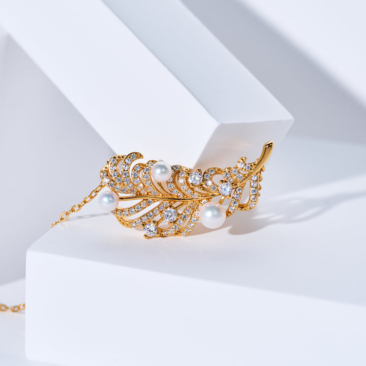 Collier élégant en perles d'eau douce WN00864 | FEATHER