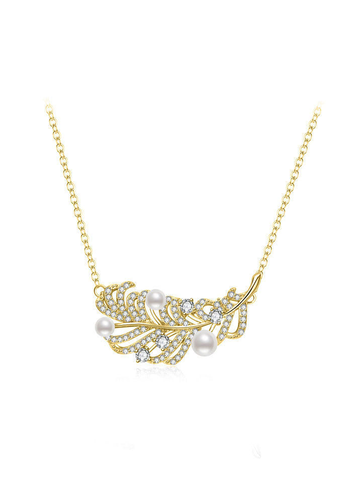 Collier élégant en perles d'eau douce WN00864 | FEATHER