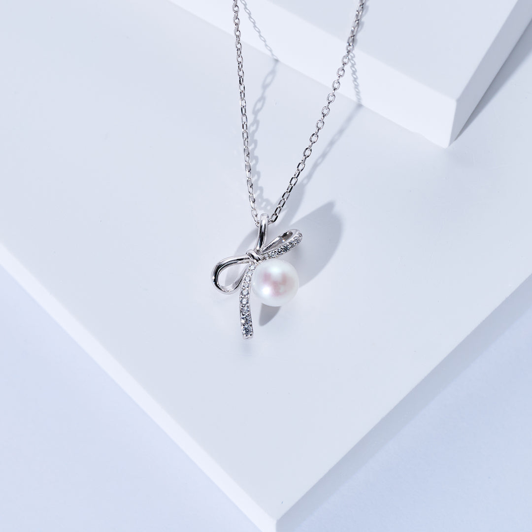 Collar de perlas de agua dulce de primera calidad WN00866 | RIBBON